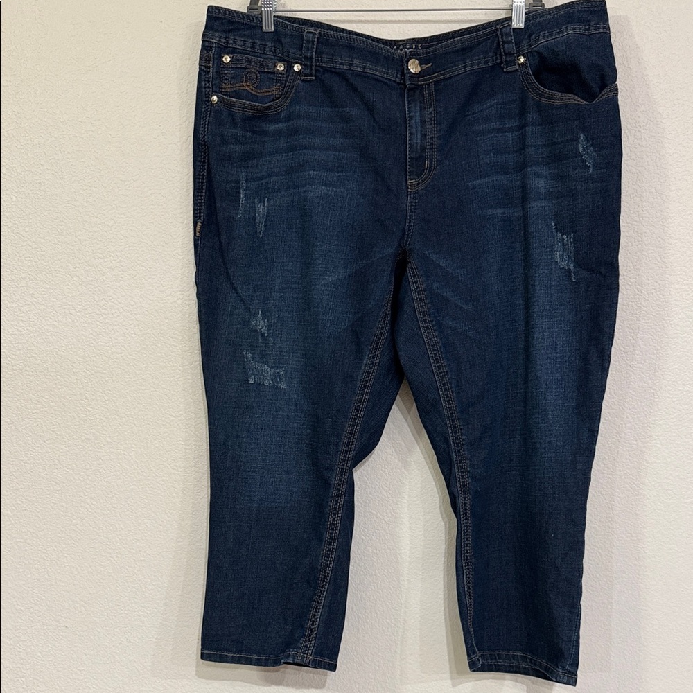 Melissa McCarthy Dark Blue Ankle Capri Jeans Size 26W
